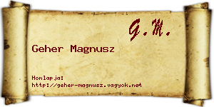 Geher Magnusz névjegykártya